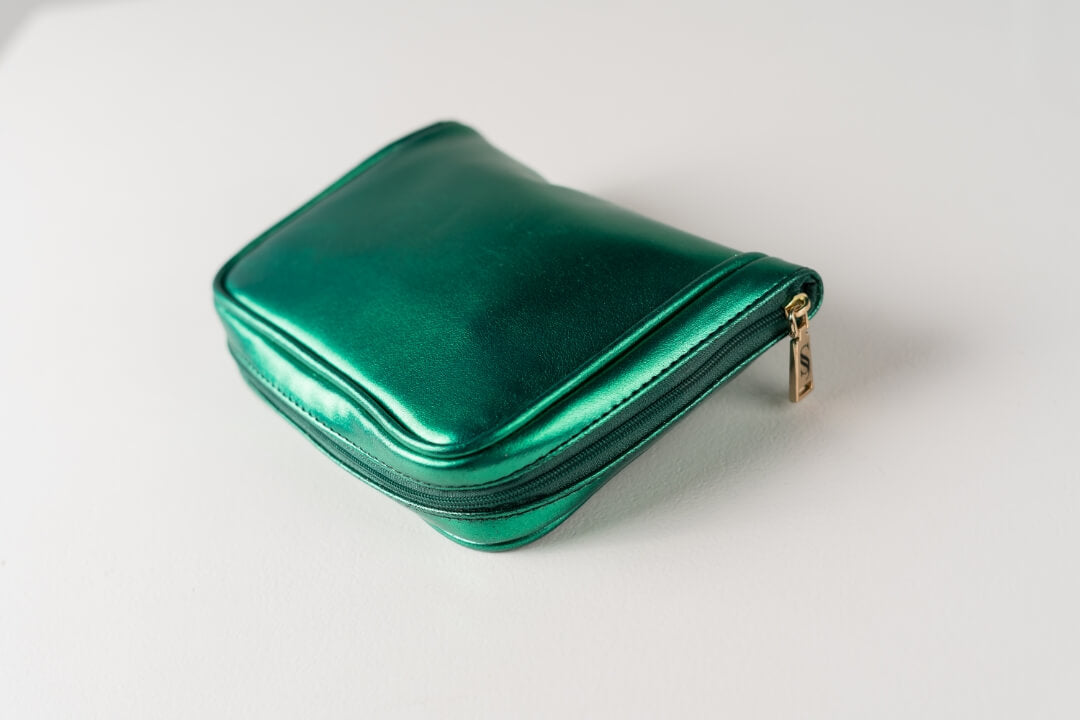 Handmade Leather Jewelry Organizer - Emerald Green - linebysj