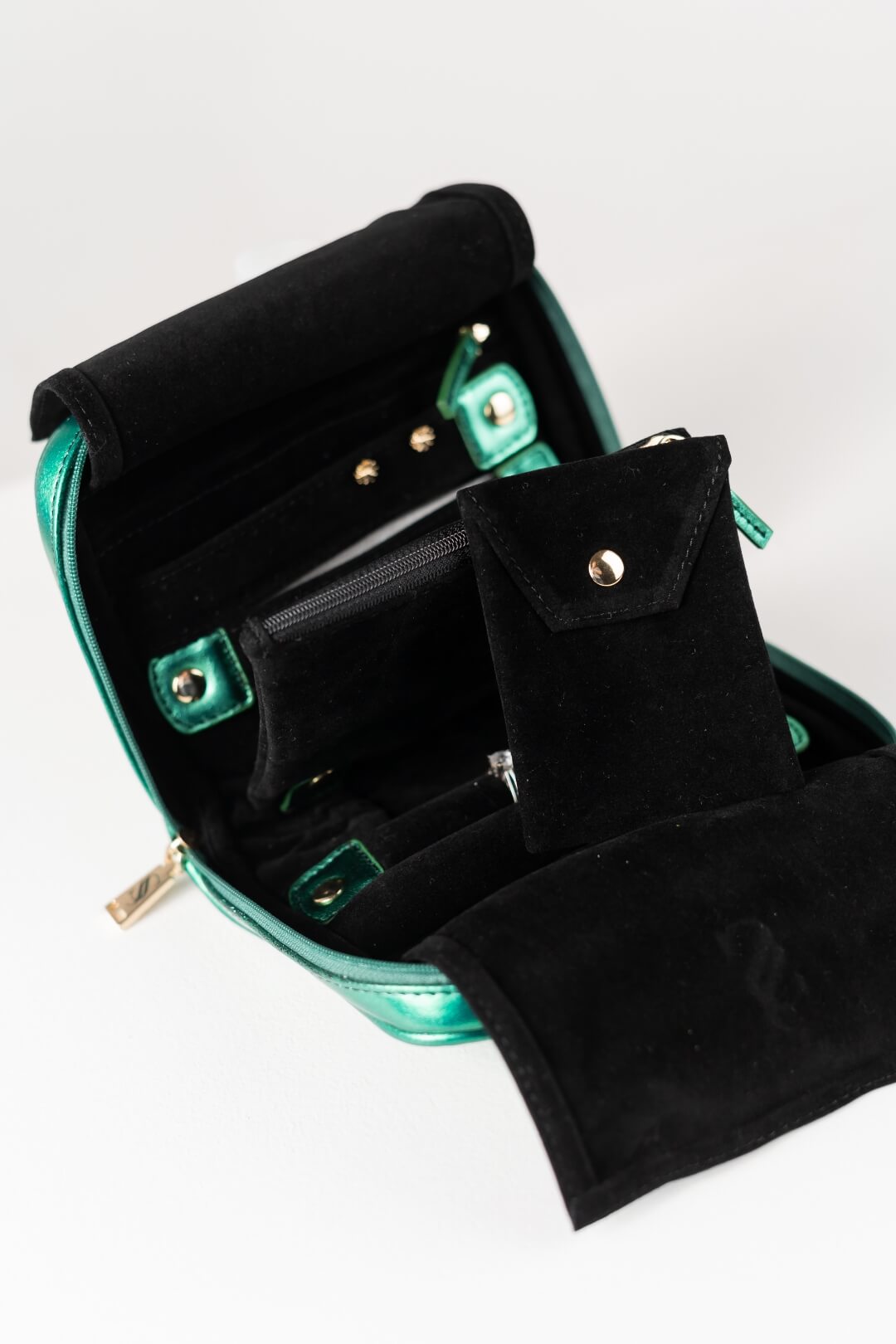 Handmade Leather Jewelry Organizer - Emerald Green - linebysj
