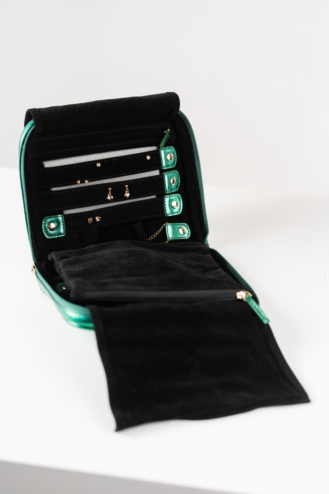 Handmade Leather Jewelry Organizer - Emerald Green - linebysj