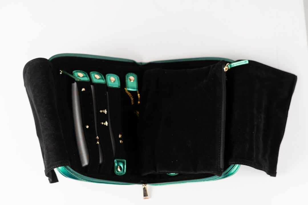 Handmade Leather Jewelry Organizer - Emerald Green - linebysj