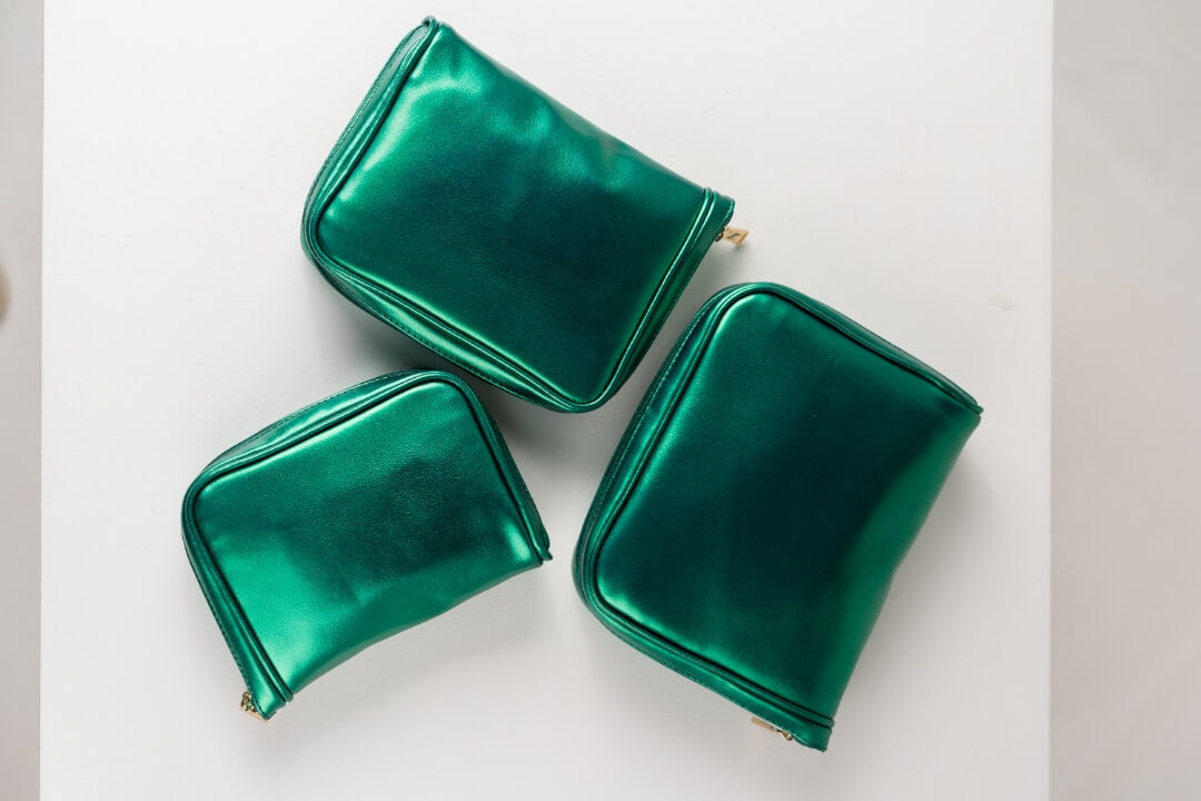 Handmade Leather Jewelry Organizer - Emerald Green - linebysj