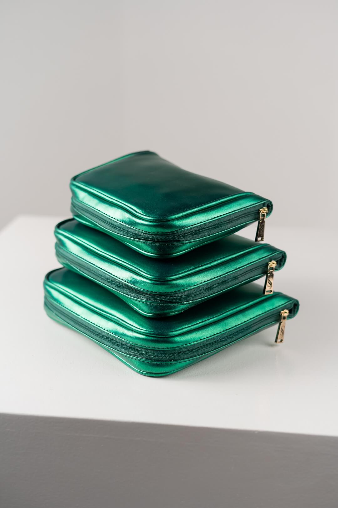 Handmade Leather Jewelry Organizer - Emerald Green - linebysj