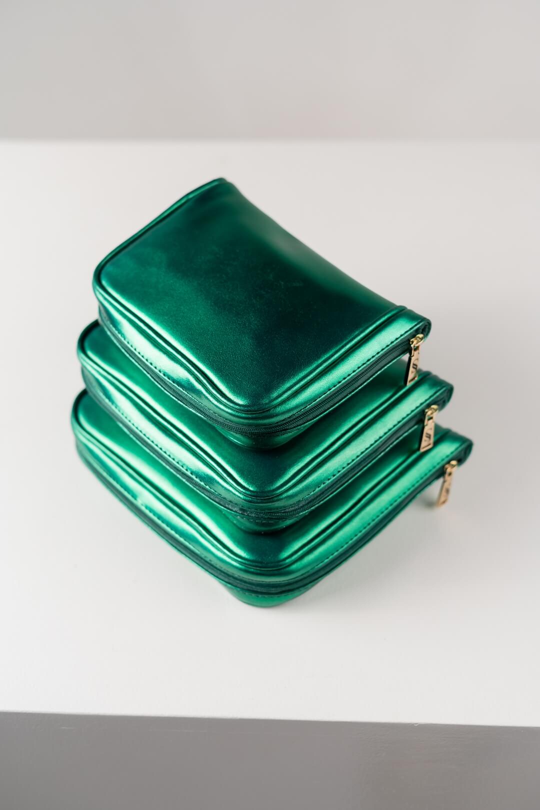 Handmade Leather Jewelry Organizer - Emerald Green - linebysj