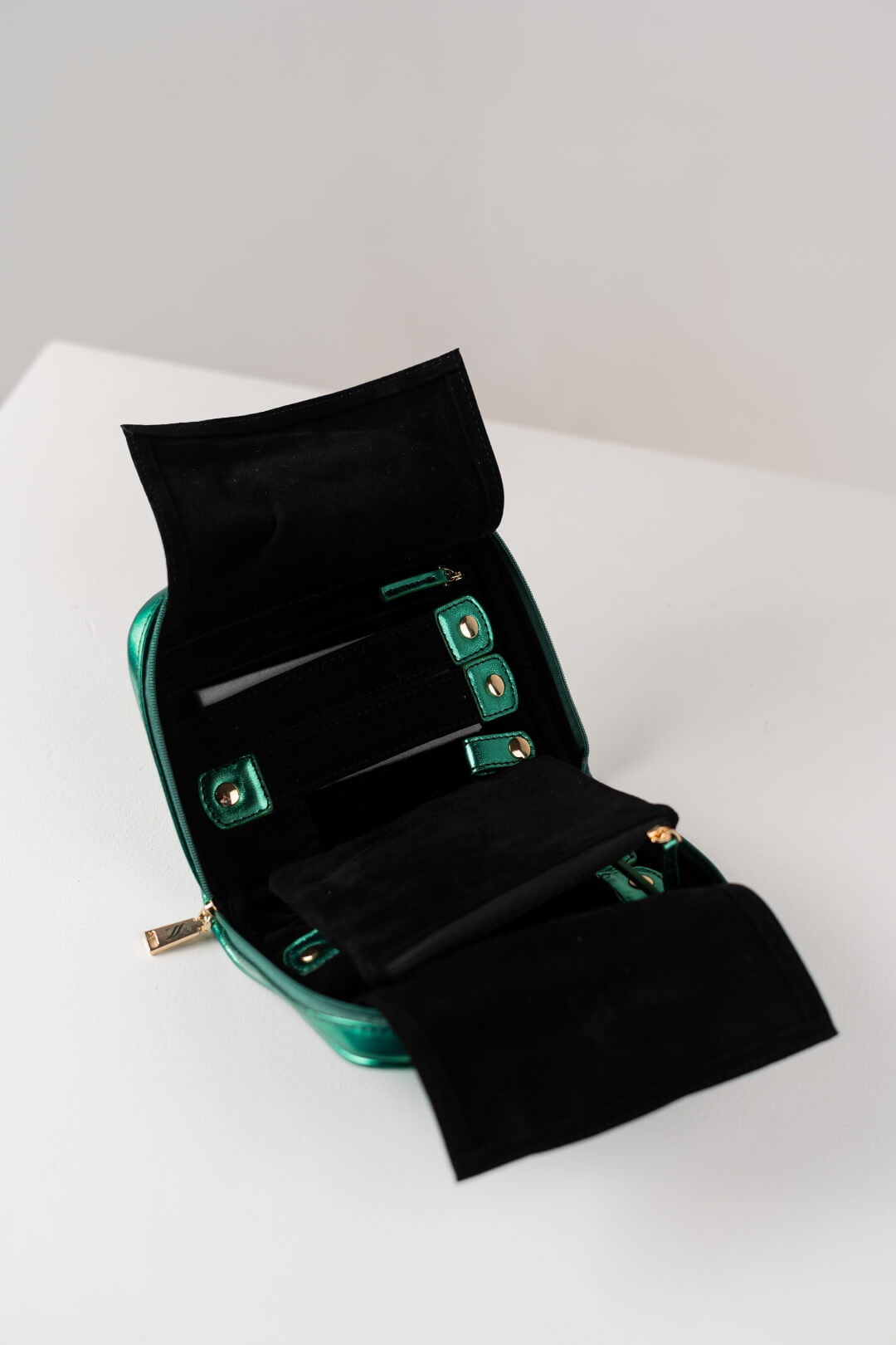 Handmade Leather Jewelry Organizer - Emerald Green - linebysj