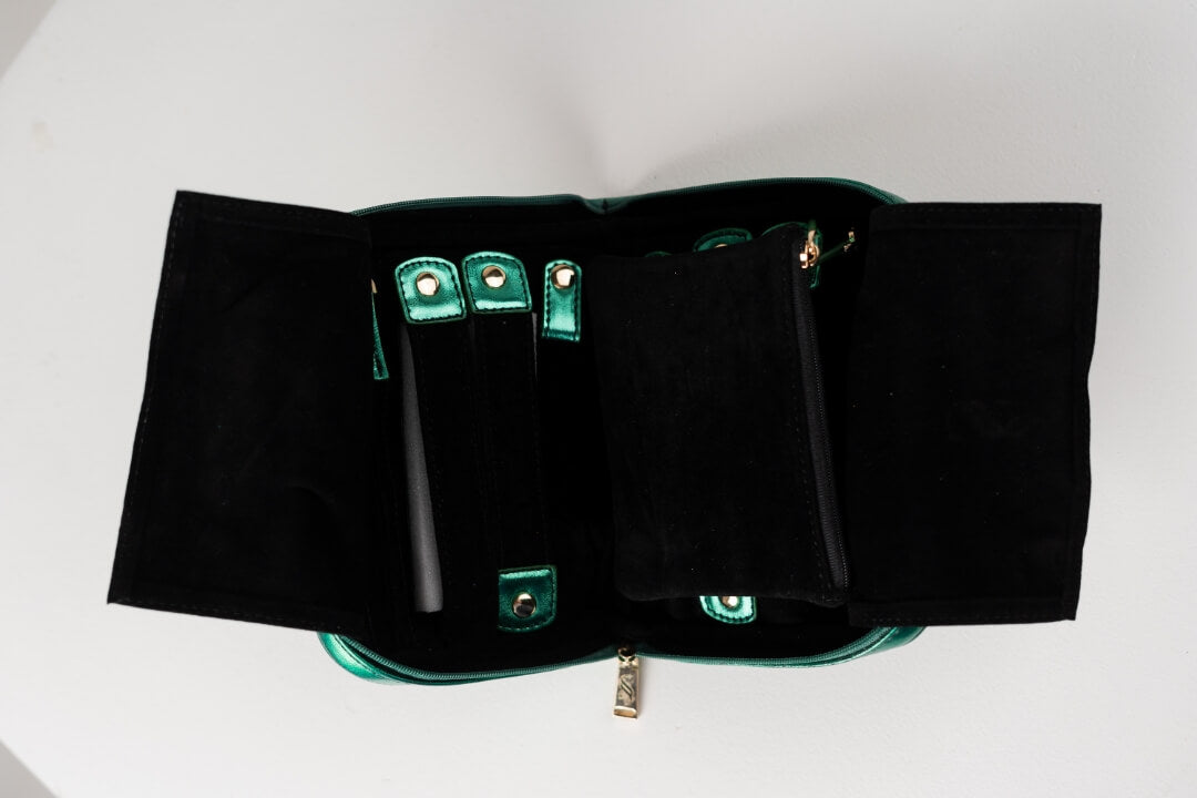 Handmade Leather Jewelry Organizer - Emerald Green - linebysj