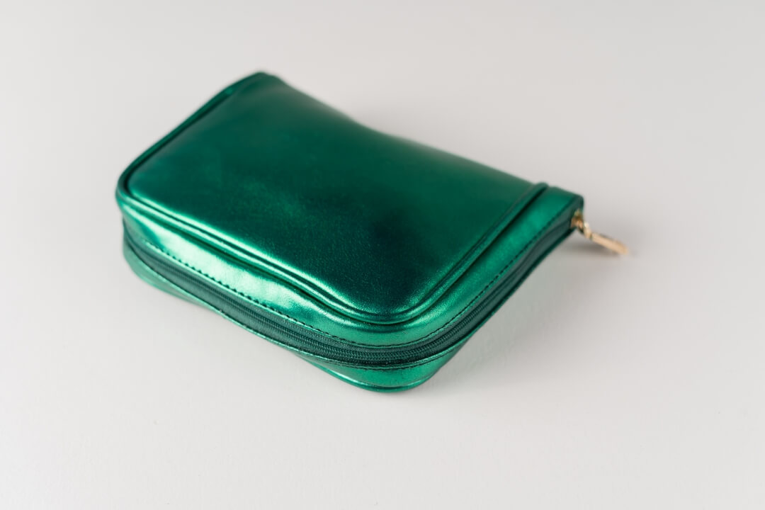 Handmade Leather Jewelry Organizer - Emerald Green - linebysj
