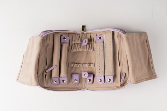 Handmade Leather Jewelry Organizer - Pastel Purple - linebysj