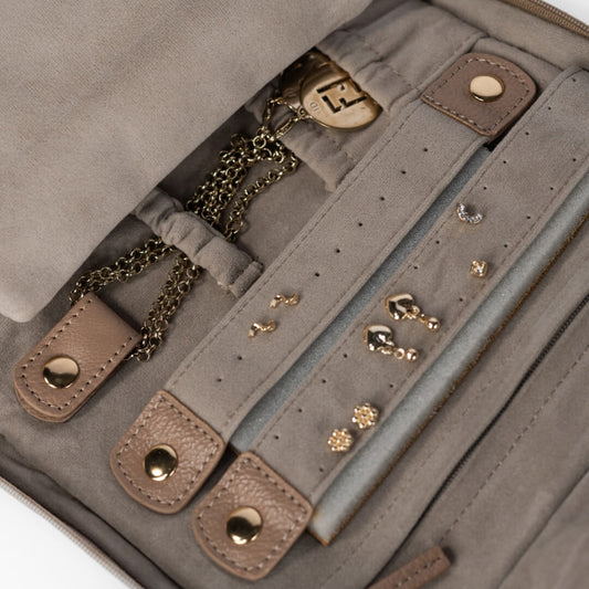 Handmade Leather Jewelry Organizer – Cappuccino - linebysj