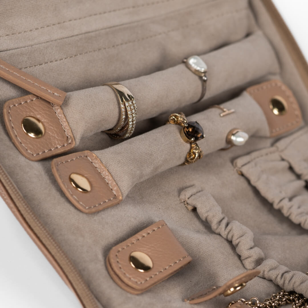 Handmade Leather Jewelry Organizer – Cappuccino - linebysj