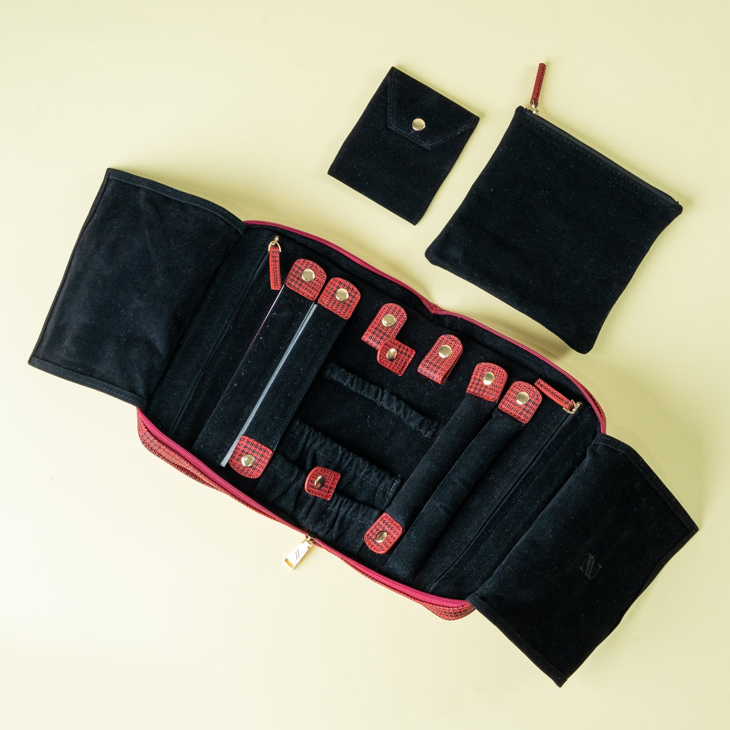 Handmade Leather Jewelry Organizer – Brick Red - linebysj