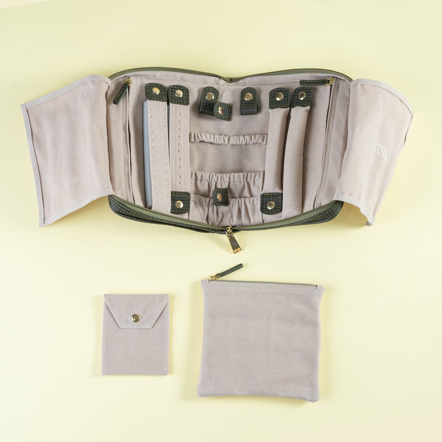 Handmade Leather Jewelry Organizer – Olive - linebysj