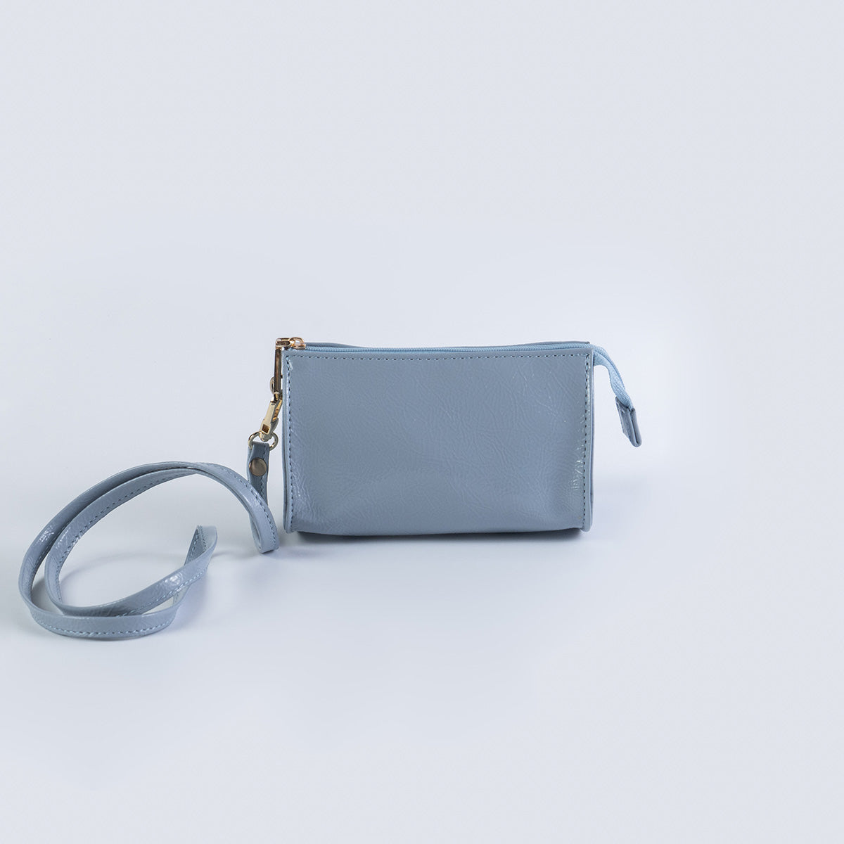 Handmade Leather Jewelry Organizer with Strap – Baby Blue - linebysj