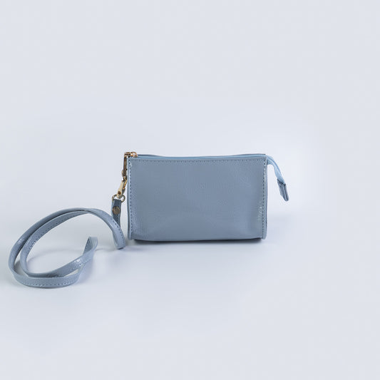 Handmade Leather Jewelry Organizer with Strap – Baby Blue - linebysj