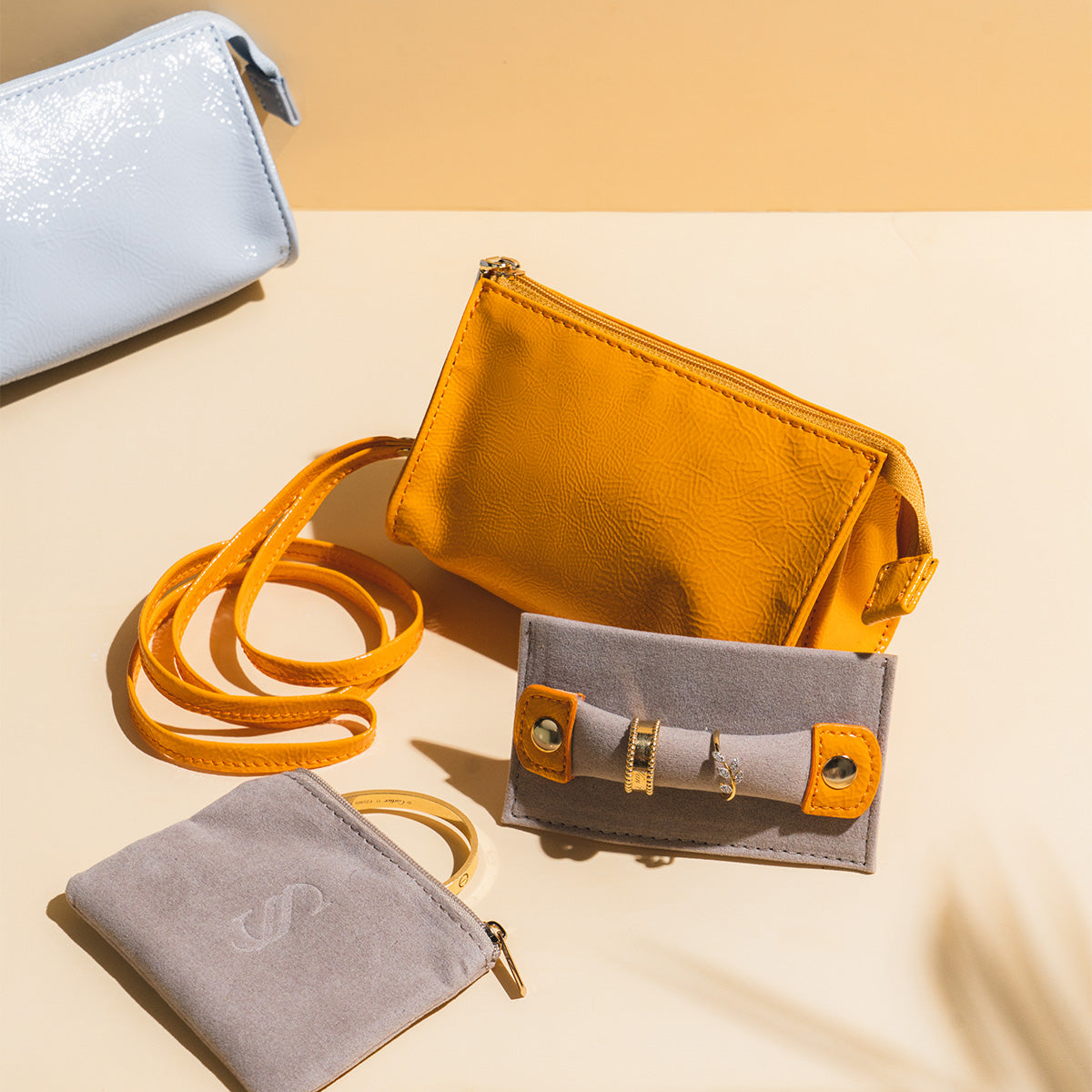 Handmade Leather Jewelry Organizer with Strap – Tangerine - linebysj