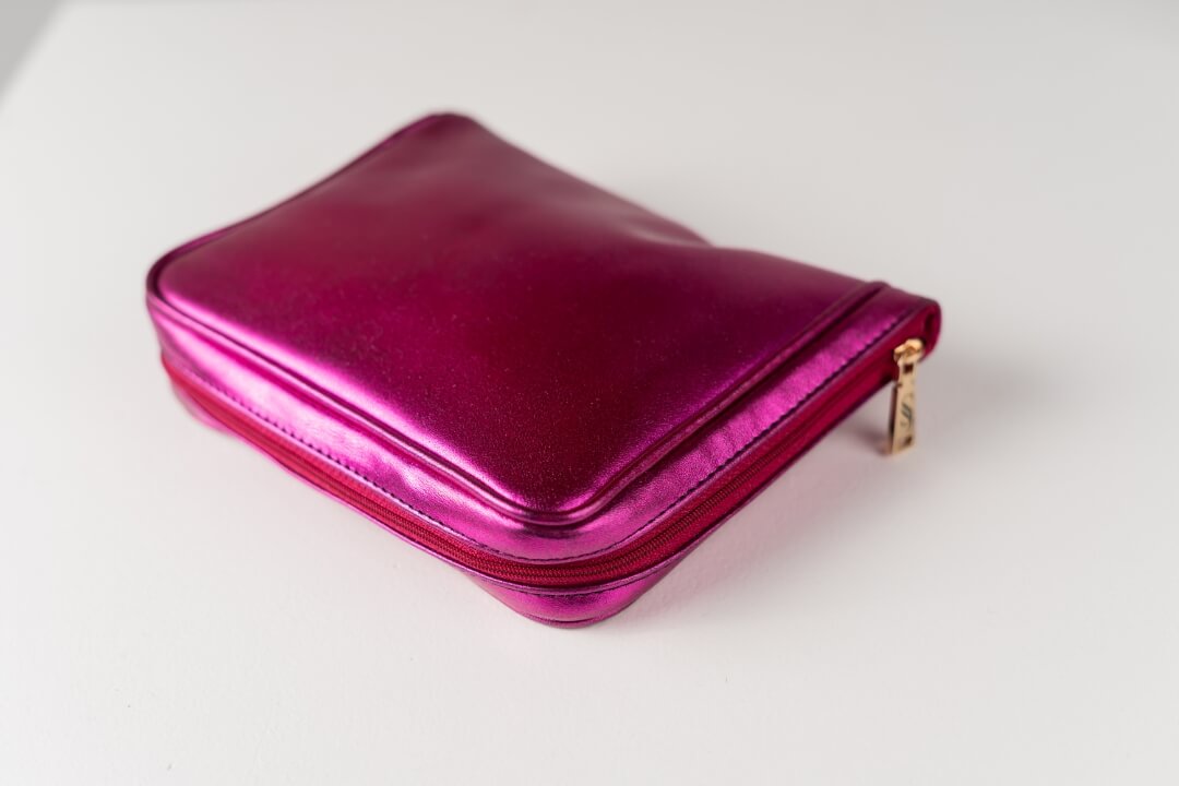 Handmade Leather Jewelry Organizer - Emerald Pink - linebysj