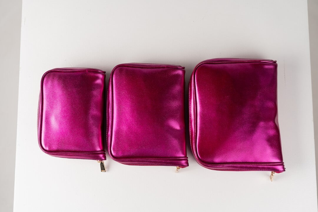 Handmade Leather Jewelry Organizer - Emerald Pink - linebysj