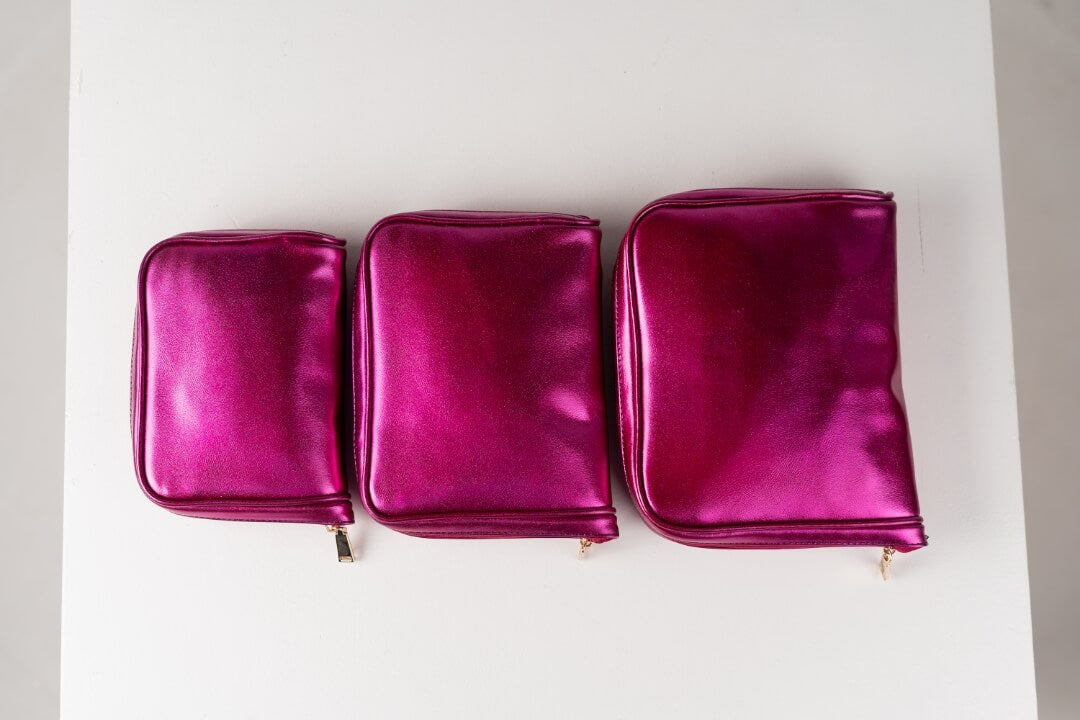 Handmade Leather Jewelry Organizer - Emerald Pink - linebysj