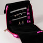 Handmade Leather Jewelry Organizer - Emerald Pink - linebysj