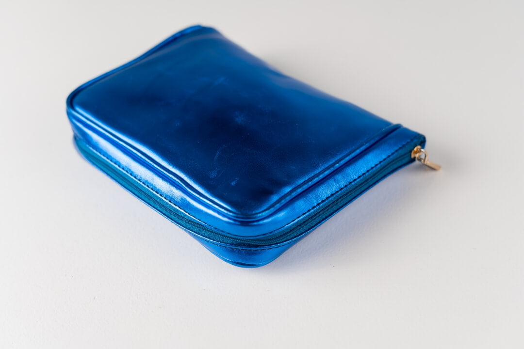 Handmade Leather Jewelry Organizer - Emerald Blue - linebysj