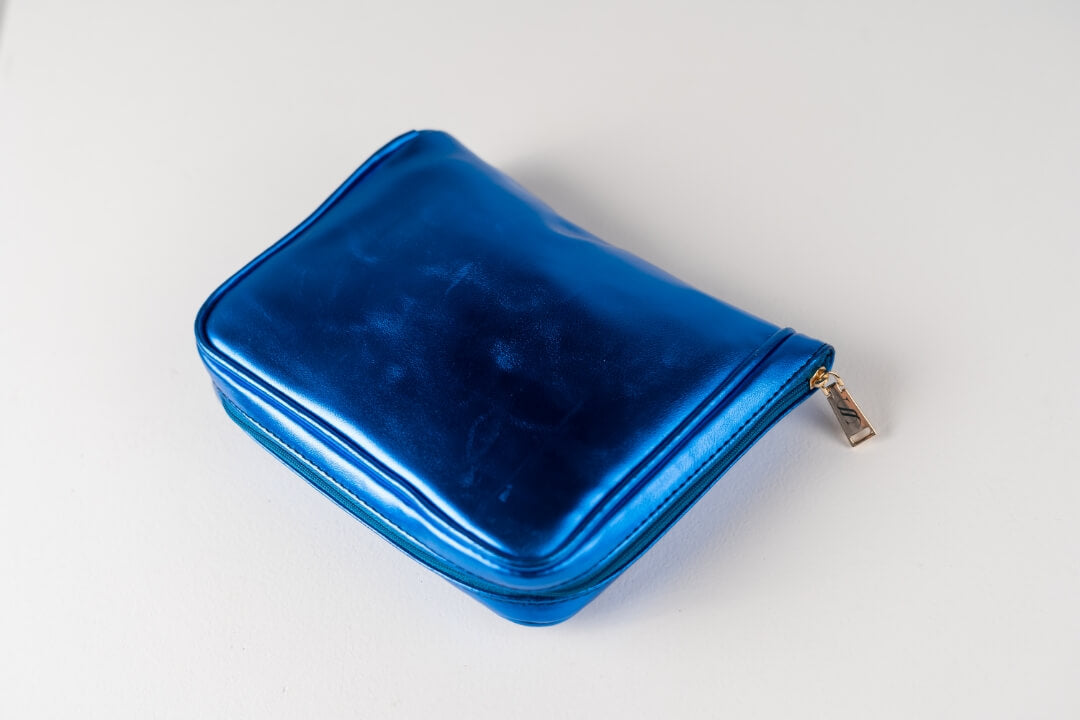 Handmade Leather Jewelry Organizer - Emerald Blue - linebysj