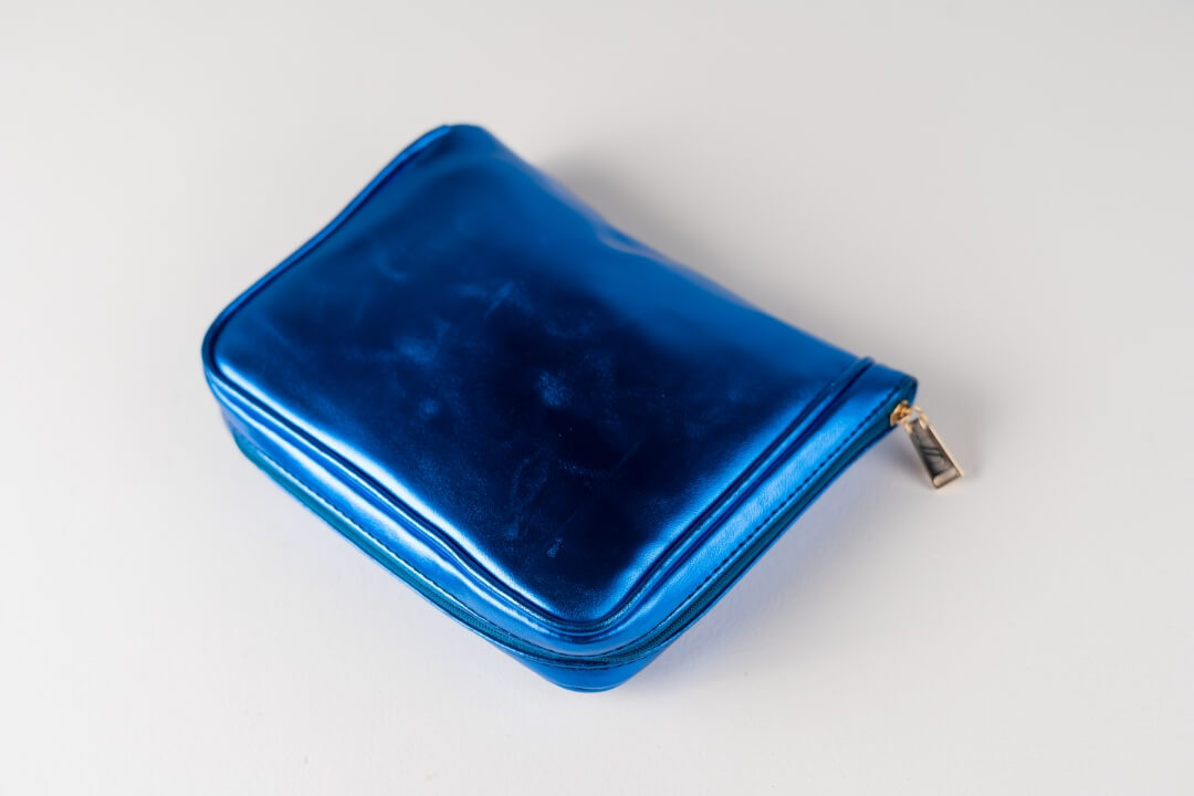 Handmade Leather Jewelry Organizer - Emerald Blue - linebysj