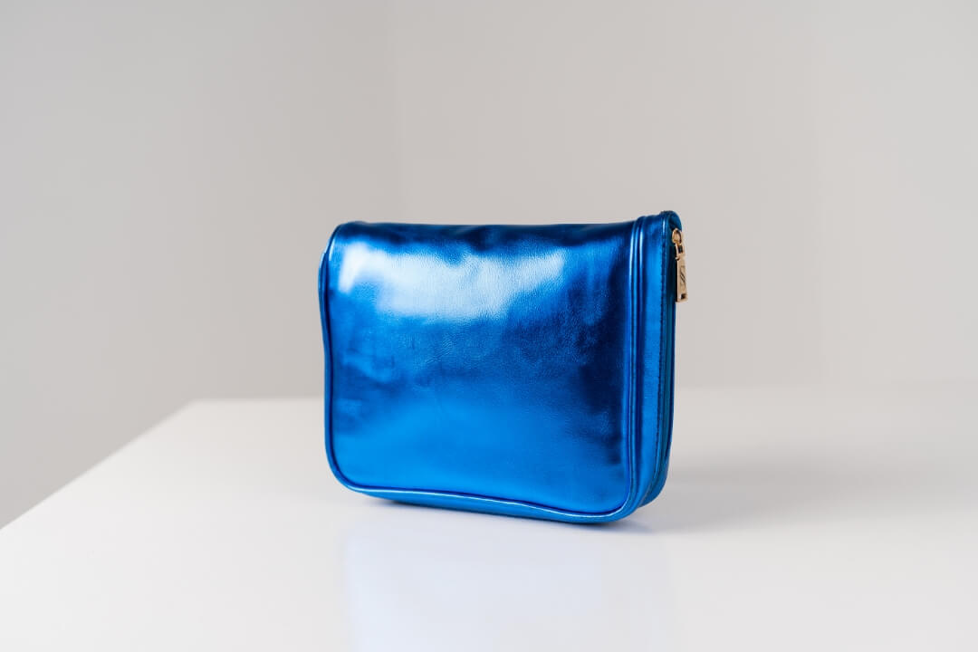 Handmade Leather Jewelry Organizer - Emerald Blue - linebysj