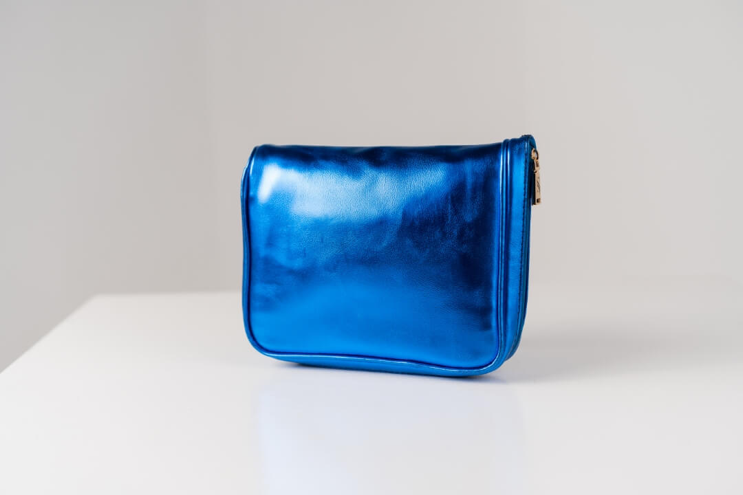 Handmade Leather Jewelry Organizer - Emerald Blue - linebysj