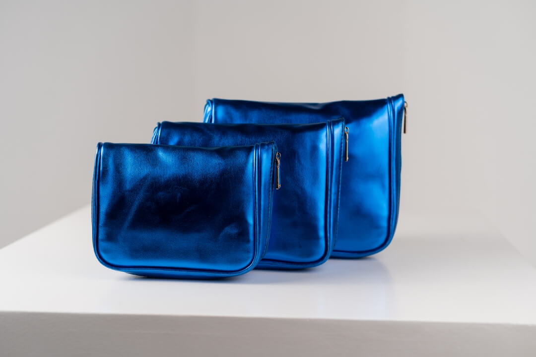 Handmade Leather Jewelry Organizer - Emerald Blue - linebysj
