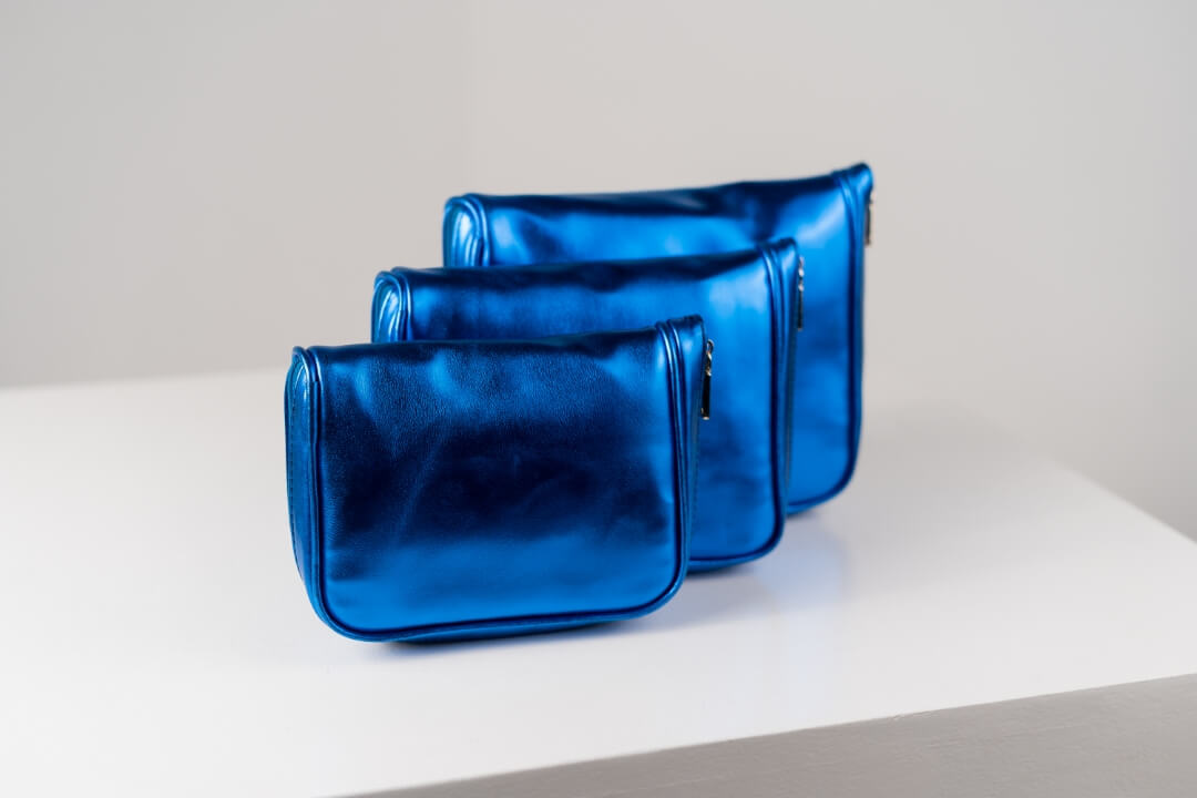 Handmade Leather Jewelry Organizer - Emerald Blue - linebysj