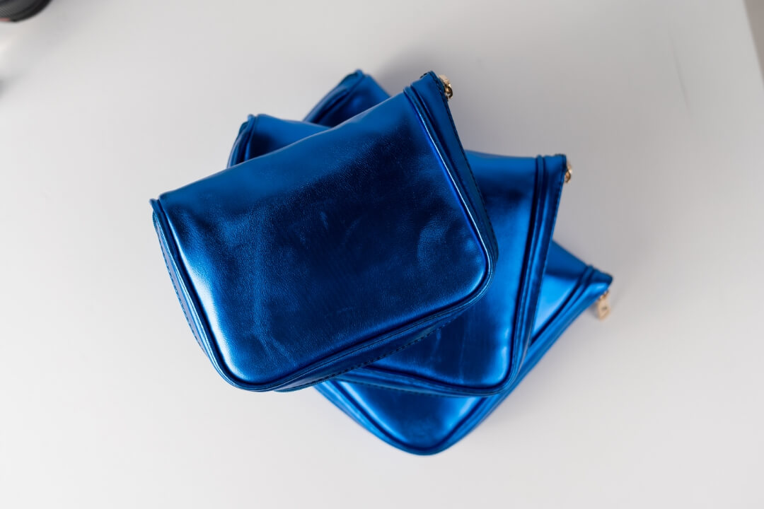 Handmade Leather Jewelry Organizer - Emerald Blue - linebysj