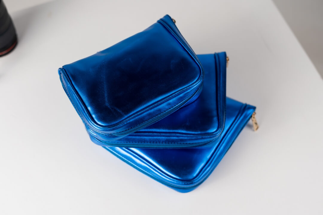 Handmade Leather Jewelry Organizer - Emerald Blue - linebysj