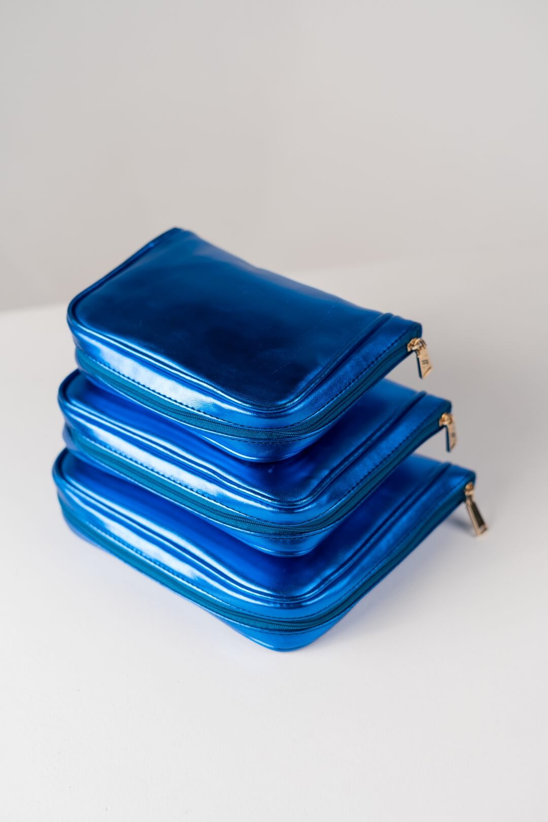 Handmade Leather Jewelry Organizer - Emerald Blue - linebysj