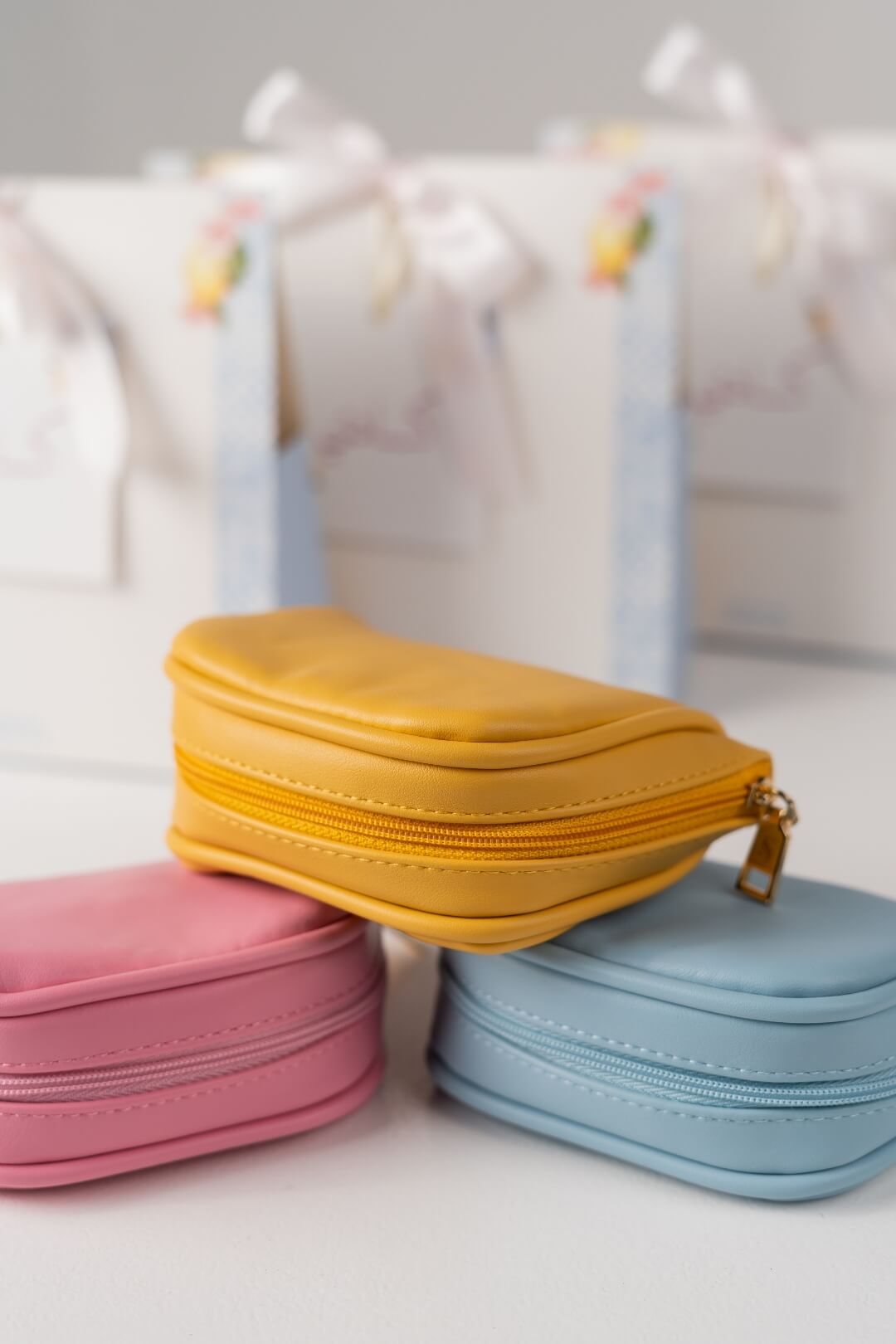 Handmade Leather Jewelry Organizer - Pastel Yellow - linebysj