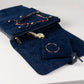 Handmade Leather Jewelry Organizer - Midnight Blue - linebysj