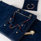 Handmade Leather Jewelry Organizer - Midnight Blue - linebysj