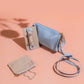 Handmade Leather Jewelry Organizer with Strap – Baby Blue - linebysj